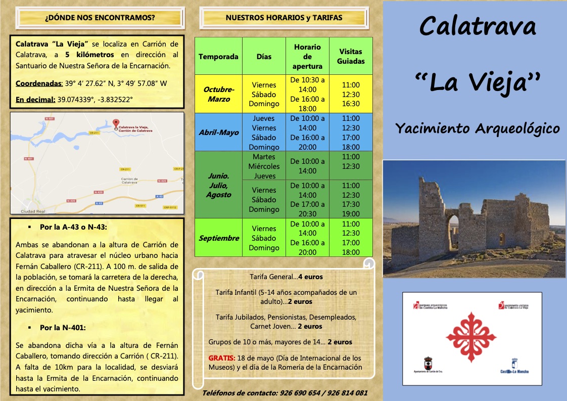 folleto información Calatrava La Vieja