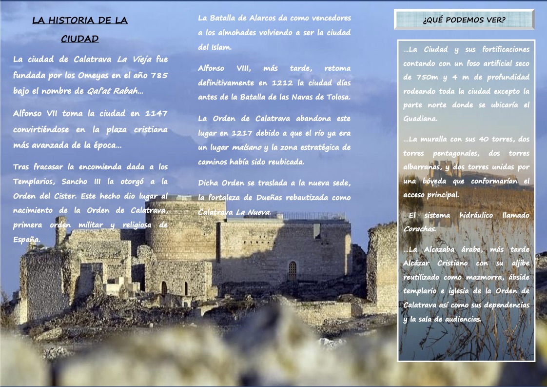 folleto información Calatrava La Vieja